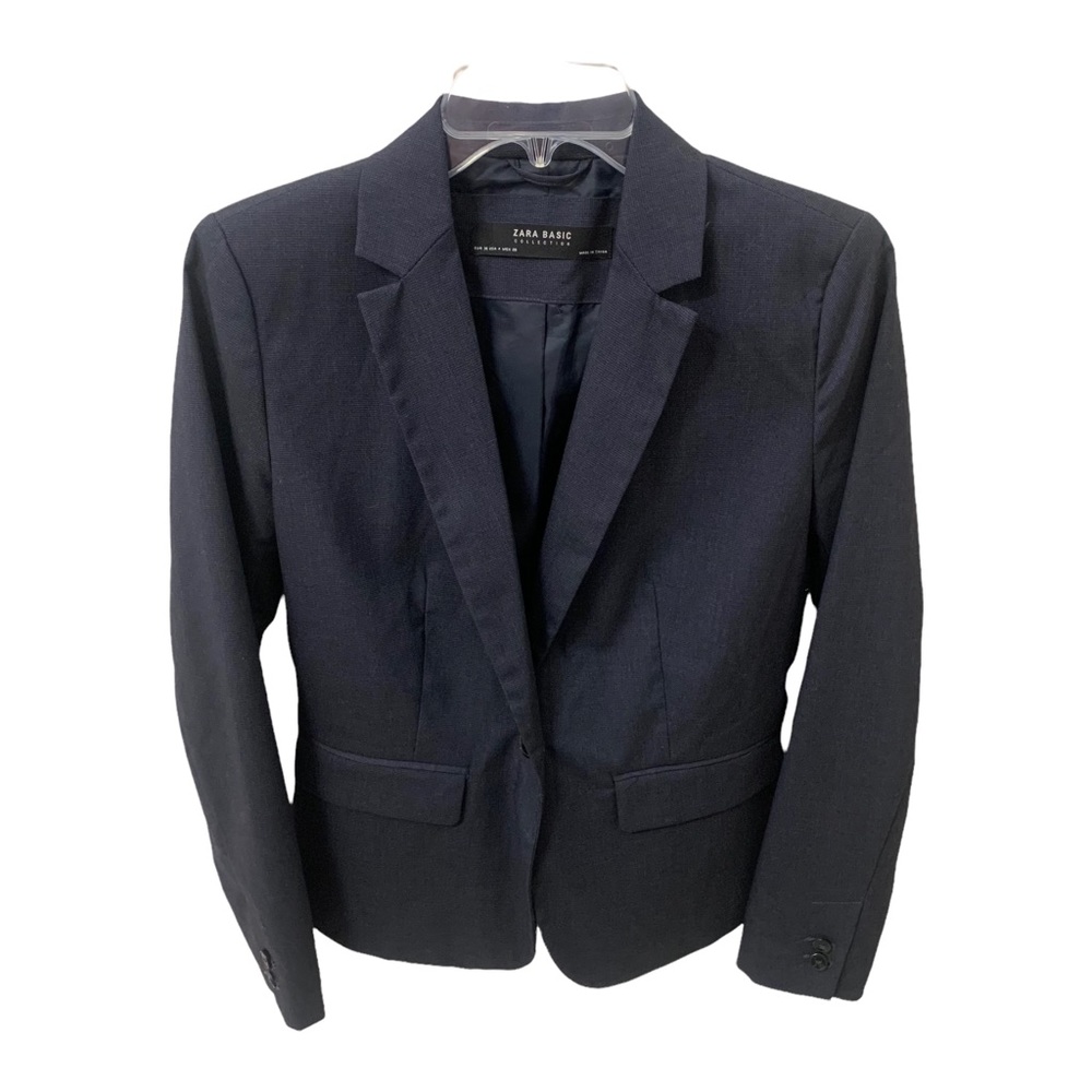 Zara Grey Structured Blazer Career Office Button Front Woman’s Size 4